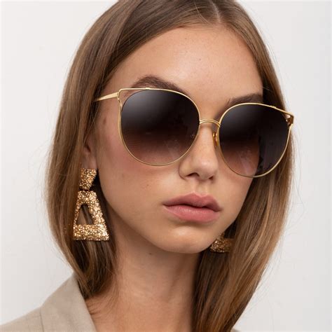 gold frame sunglasses for women.